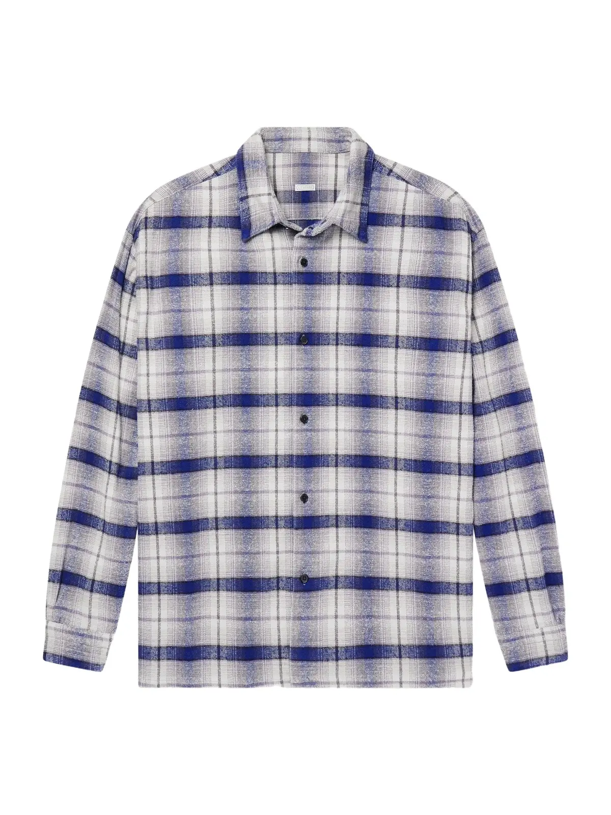 Checked Cotton and Silk-Blend Twill Shirt - Men Checked Cotton and Silk-Blend Twill Shirt - Men