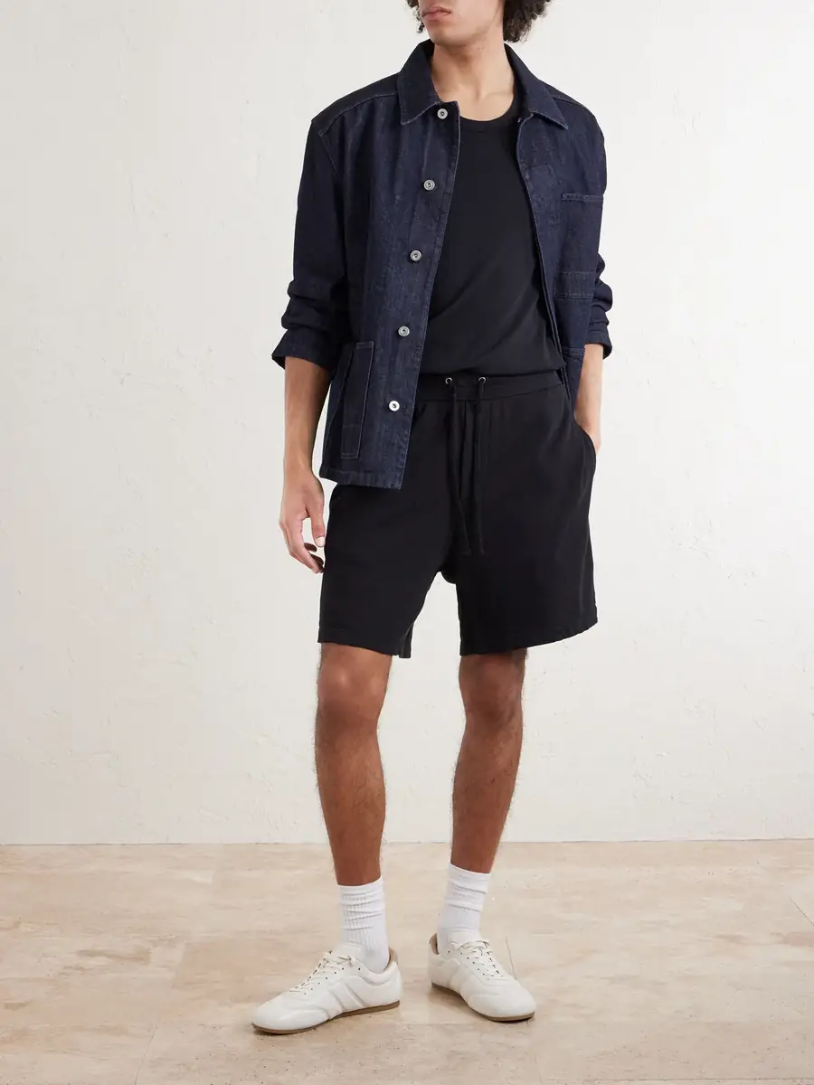 James Perse Straight-Leg Cotton-Jersey Drawstring Shorts - Men | Thumbnail 2 James Perse Straight-Leg Cotton-Jersey Drawstring Shorts - Men | Thumbnail 2