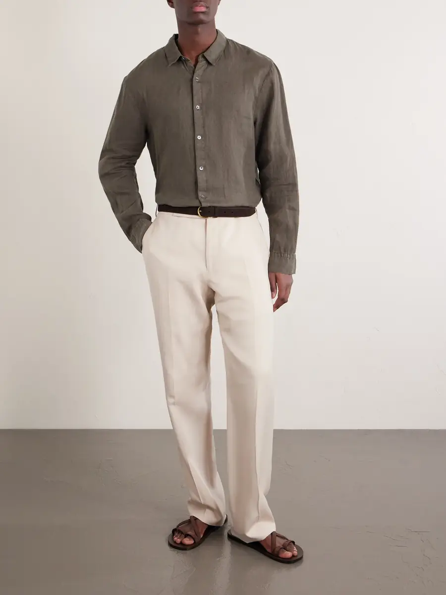 James Perse Garment-Dyed Linen Shirt - Men | Thumbnail 2 James Perse Garment-Dyed Linen Shirt - Men | Thumbnail 2