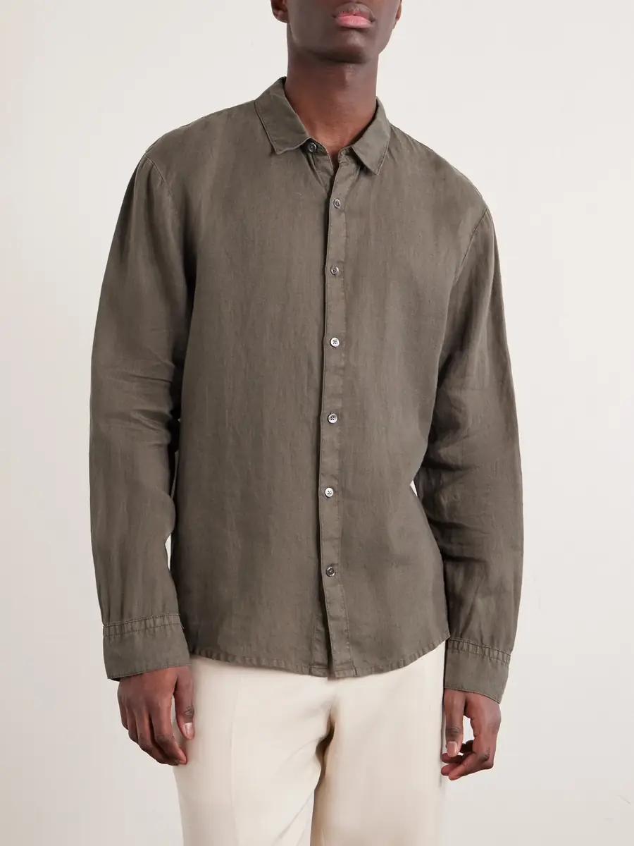 James Perse Garment-Dyed Linen Shirt - Men | Thumbnail 3 James Perse Garment-Dyed Linen Shirt - Men | Thumbnail 3