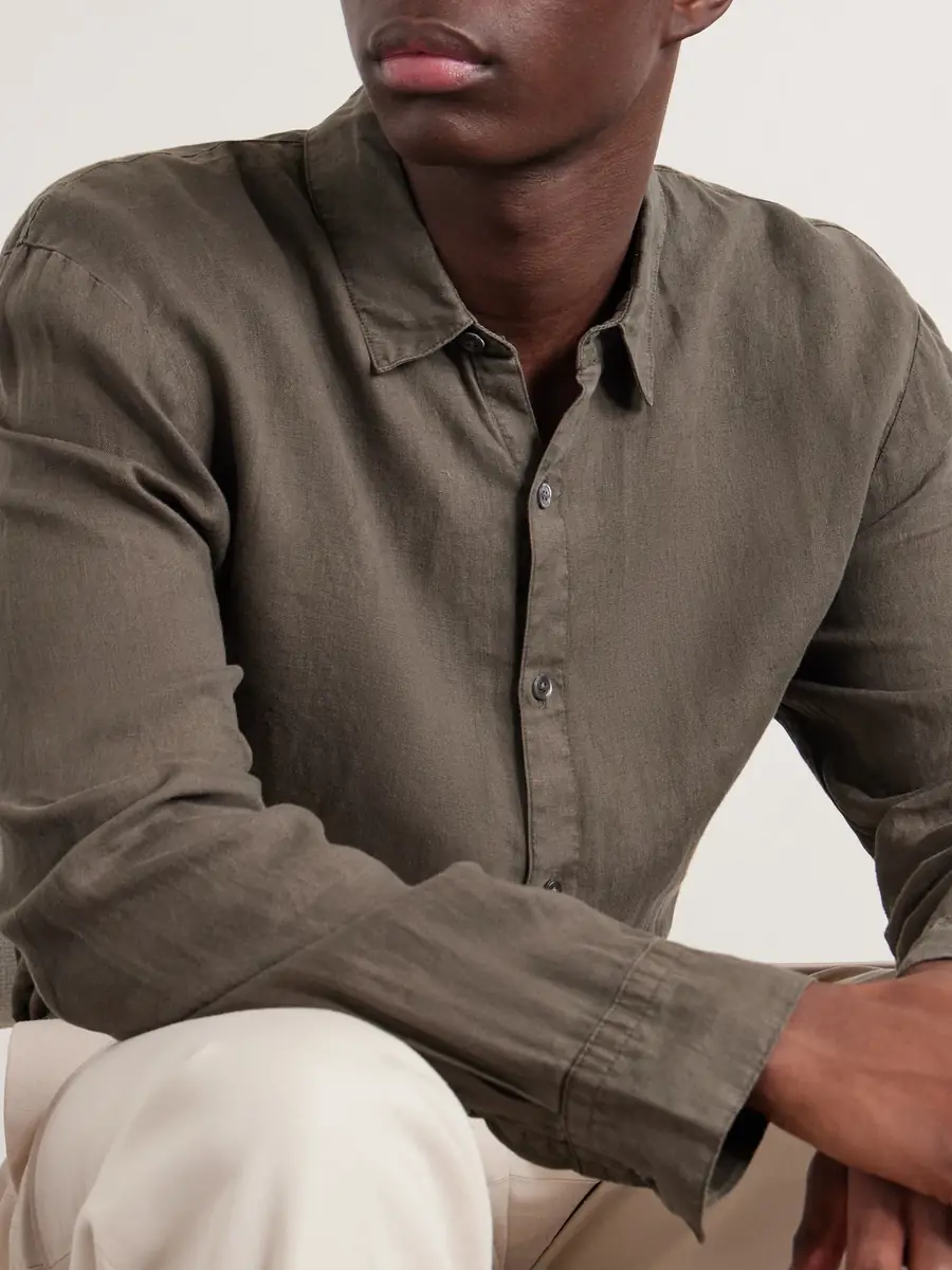 James Perse Garment-Dyed Linen Shirt - Men | Thumbnail 5 James Perse Garment-Dyed Linen Shirt - Men | Thumbnail 5