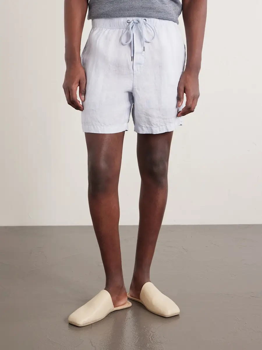 James Perse Straight-Leg Garment-Dyed Linen Drawstring Shorts - Men | Thumbnail 3 James Perse Straight-Leg Garment-Dyed Linen Drawstring Shorts - Men | Thumbnail 3