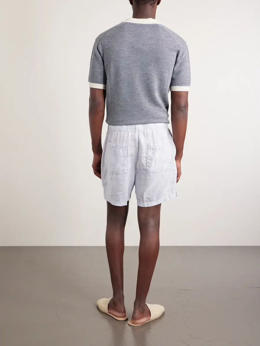 James Perse Straight-Leg Garment-Dyed Linen Drawstring Shorts - Men | Thumbnail 4 James Perse Straight-Leg Garment-Dyed Linen Drawstring Shorts - Men | Thumbnail 4
