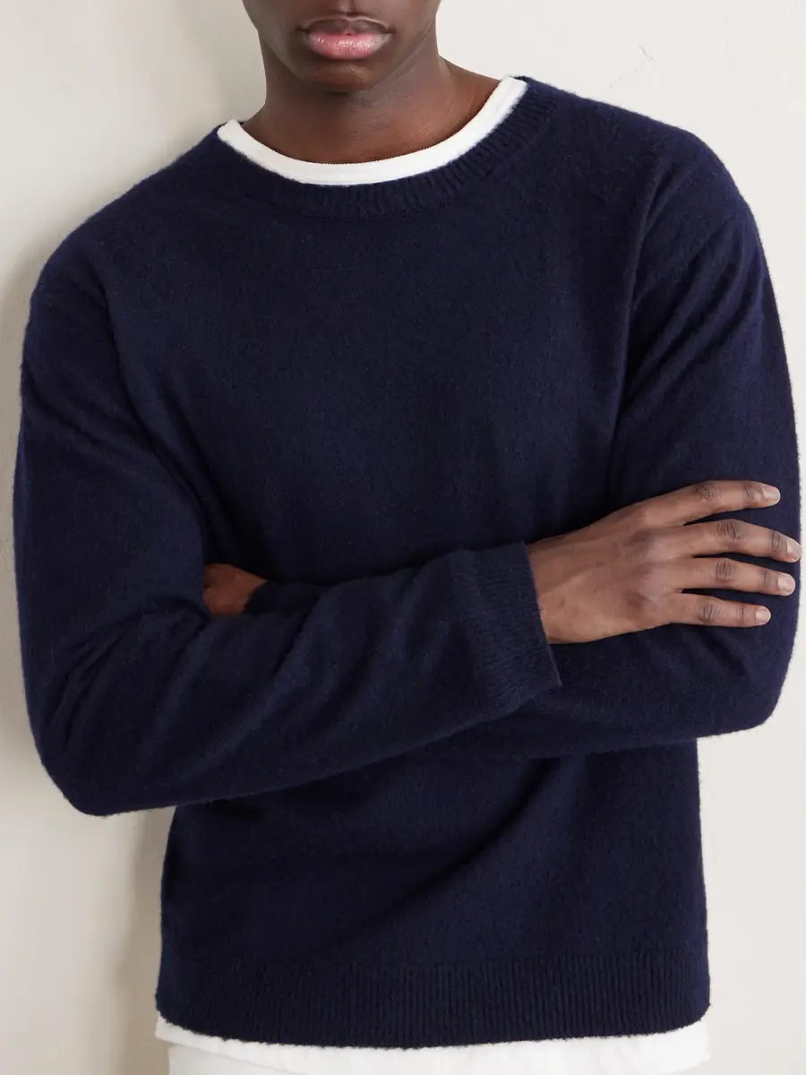 Auralee Brushed Cashmere and Cotton-Blend Sweater - Men | Thumbnail 5 Auralee Brushed Cashmere and Cotton-Blend Sweater - Men | Thumbnail 5