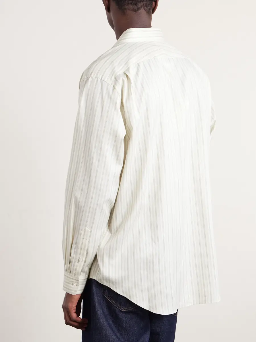 Auralee Striped Cotton and Silk-Blend Shirt - Men | Thumbnail 4 Auralee Striped Cotton and Silk-Blend Shirt - Men | Thumbnail 4