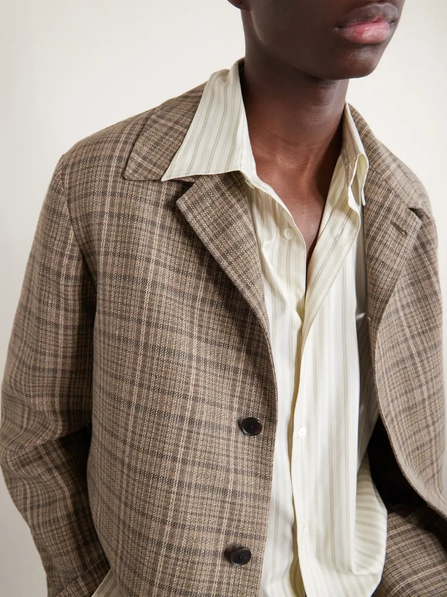 Auralee Striped Cotton and Silk-Blend Shirt - Men | Thumbnail 5 Auralee Striped Cotton and Silk-Blend Shirt - Men | Thumbnail 5