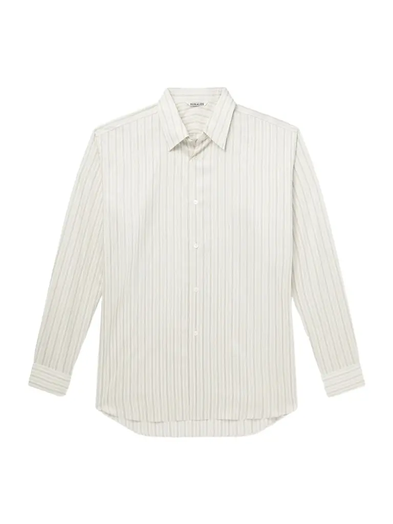 Striped Cotton and Silk-Blend Shirt - Men