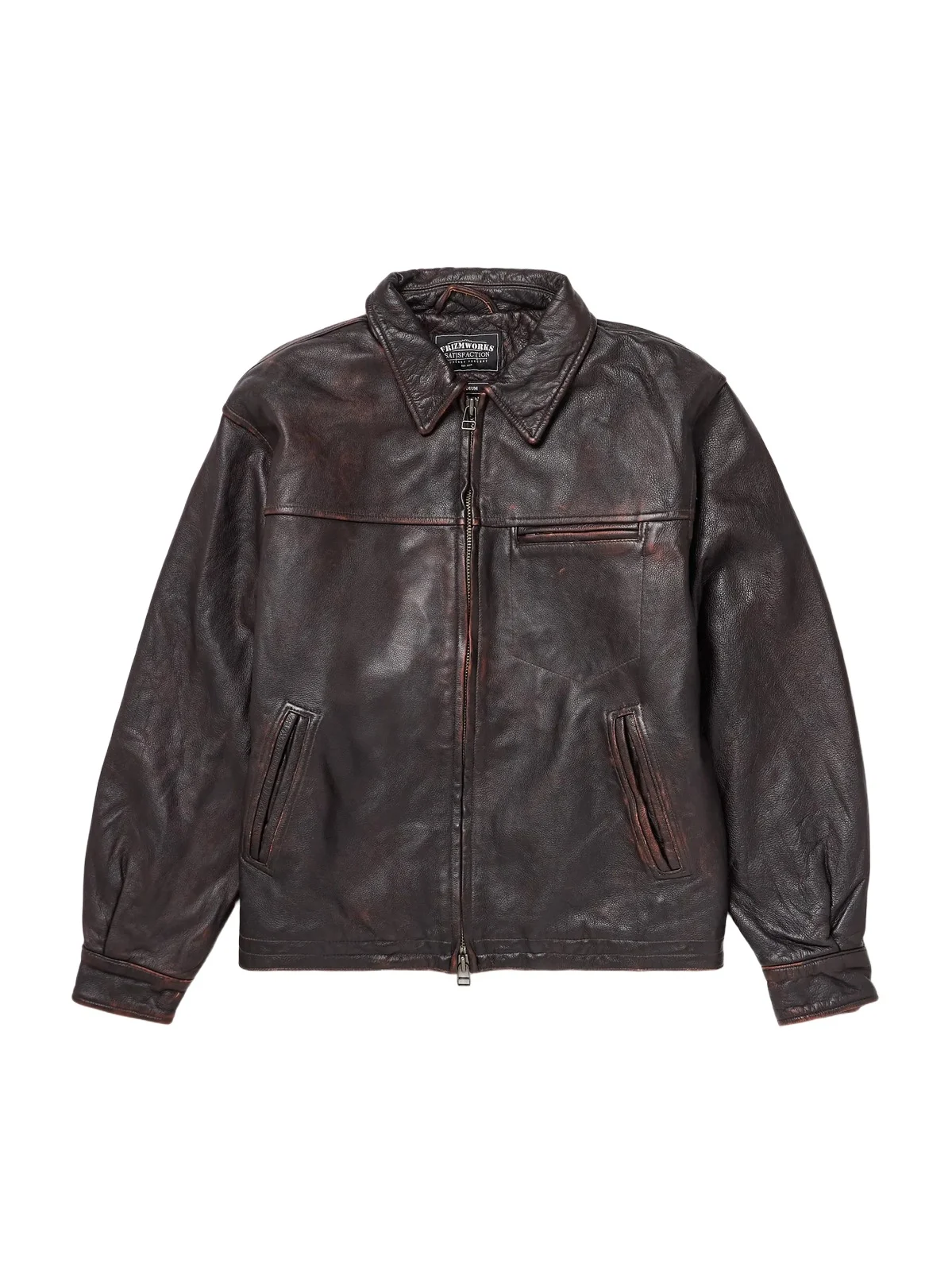 FrizmWORKS Distressed Leather Jacket - Men