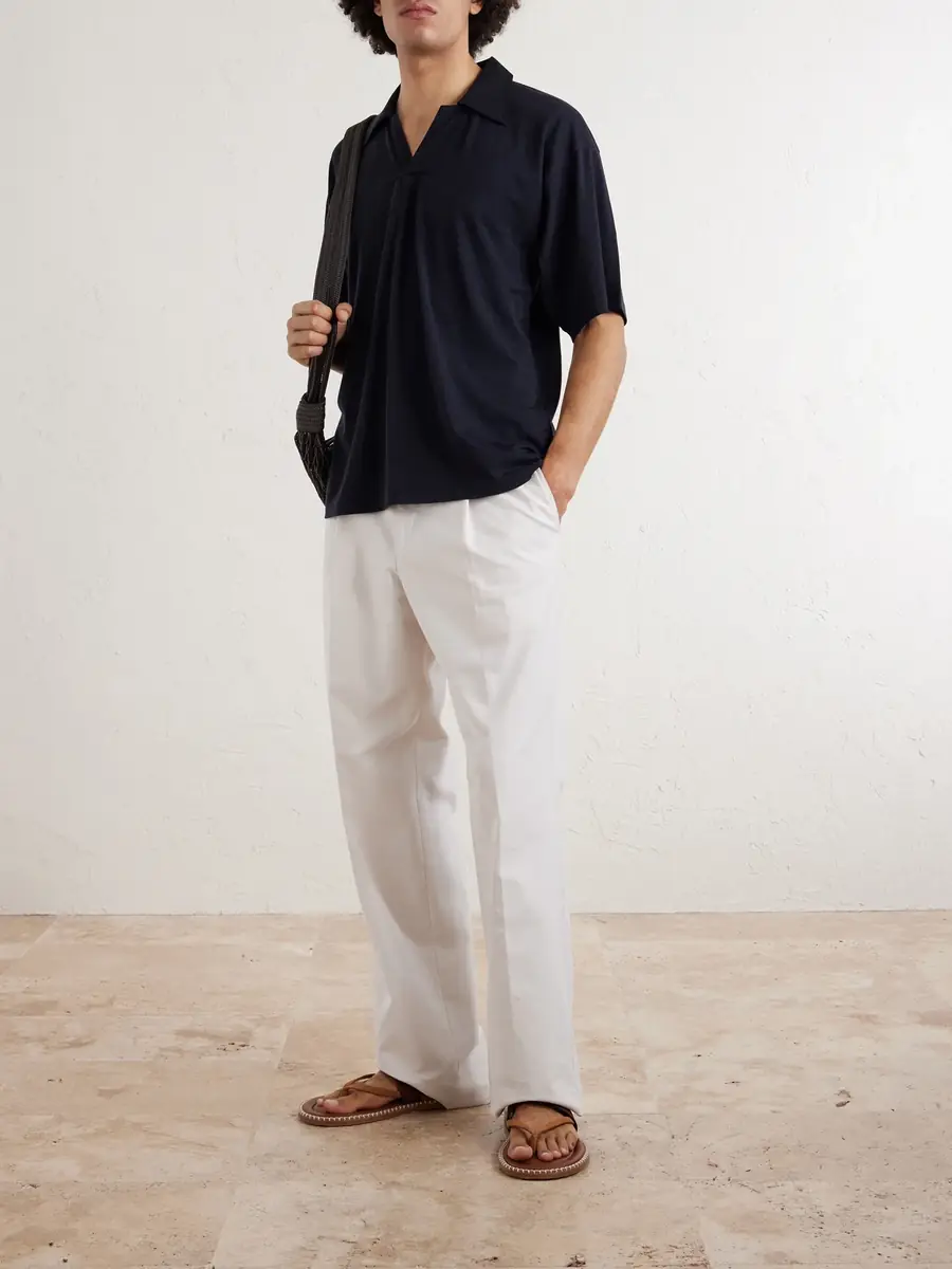 Kaptain Sunshine Skipper Oversized Merino Wool Polo Shirt - Men | Thumbnail 2