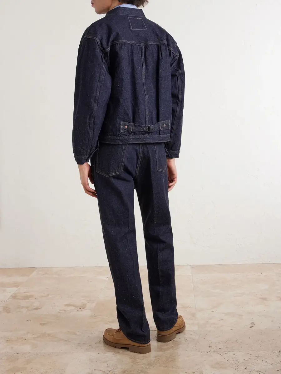 Kaptain Sunshine Pleated Selvedge Denim Jacket - Men | Thumbnail 4