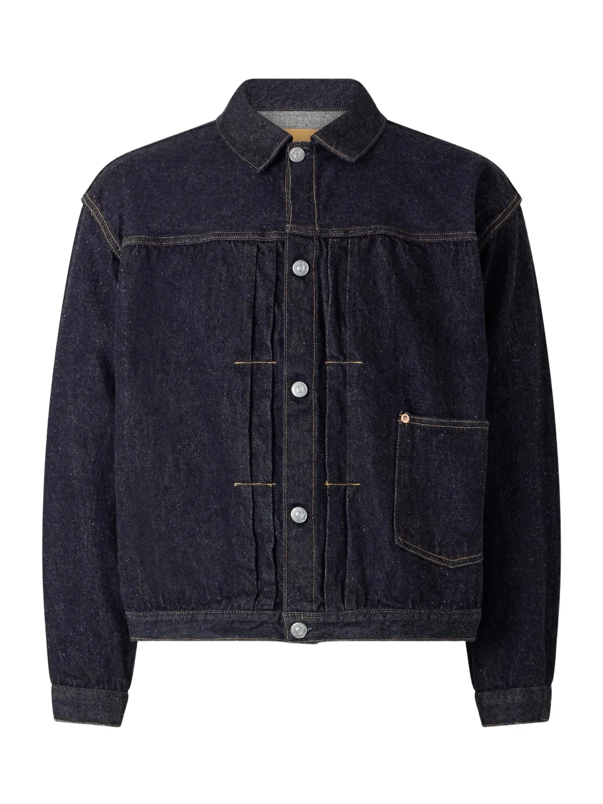 Kaptain Sunshine Pleated Selvedge Denim Jacket - Men