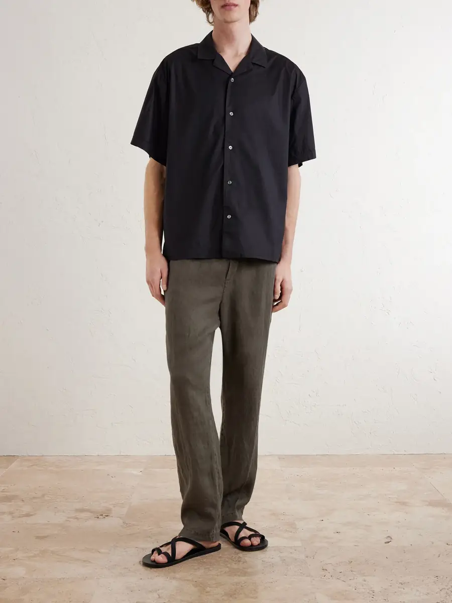 James Perse Convertible-Collar Cotton-Blend Poplin Shirt - Men | Thumbnail 2 James Perse Convertible-Collar Cotton-Blend Poplin Shirt - Men | Thumbnail 2
