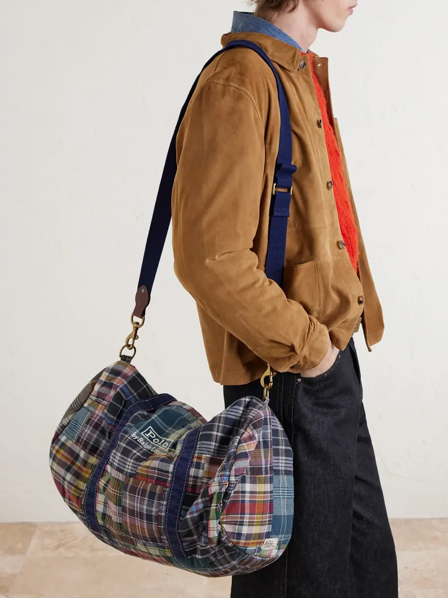 Polo Ralph Lauren Large Patchwork Checked Cotton-Madras Duffle Bag - Men | Thumbnail 3 Polo Ralph Lauren Large Patchwork Checked Cotton-Madras Duffle Bag - Men | Thumbnail 3