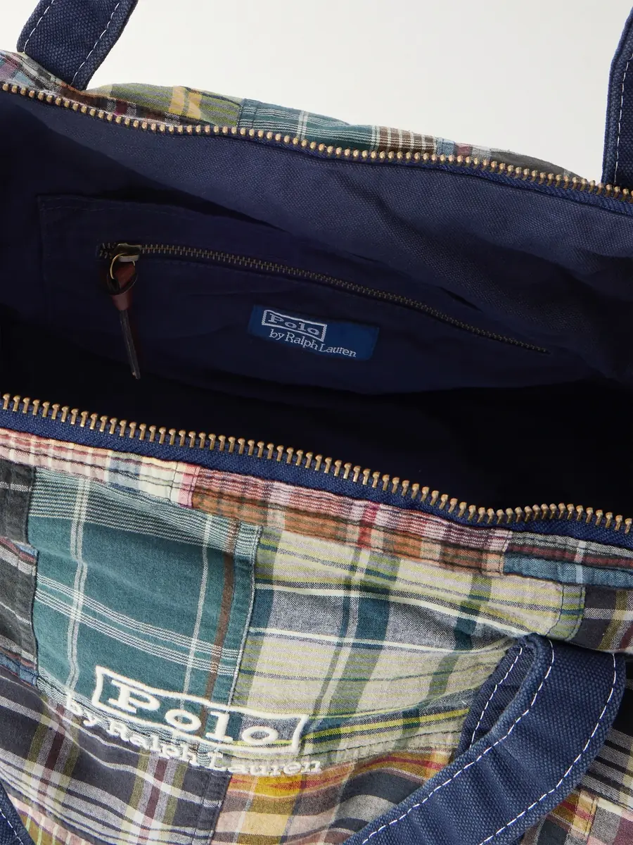 Polo Ralph Lauren Large Patchwork Checked Cotton-Madras Duffle Bag - Men | Thumbnail 6 Polo Ralph Lauren Large Patchwork Checked Cotton-Madras Duffle Bag - Men | Thumbnail 6