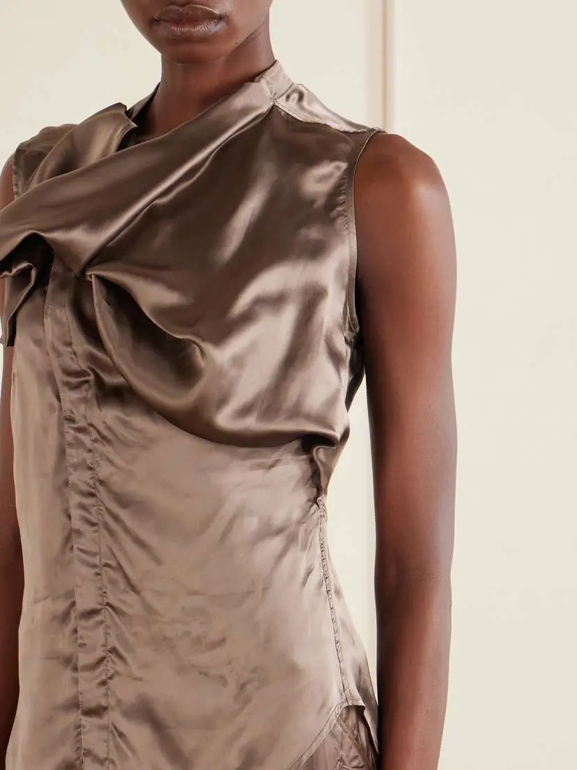 Rick Owens Draped Satin Top | Thumbnail 5