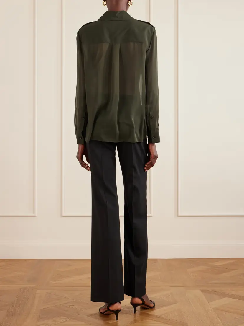 Veronica de Piante Daphne Silk-georgette Shirt | Thumbnail 4