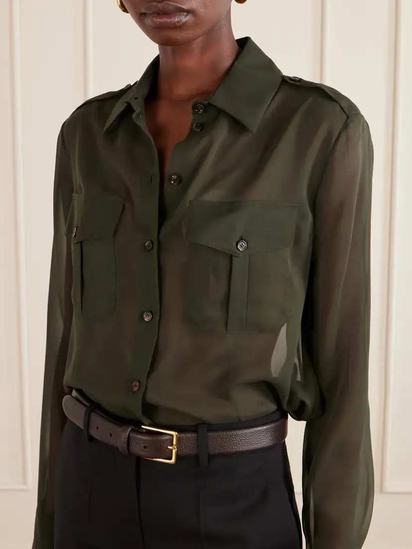 Veronica de Piante Daphne Silk-georgette Shirt | Thumbnail 5
