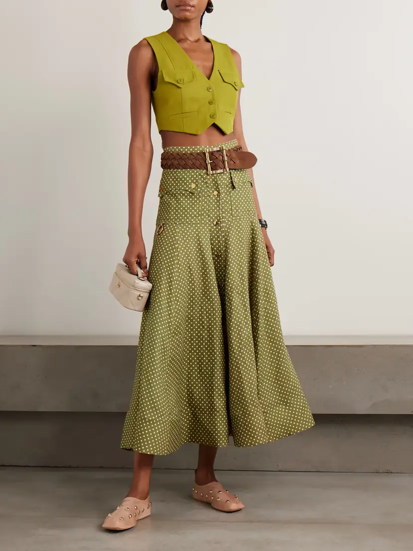 Zimmermann Luna Embellished Polka-dot Linen Midi Skirt | Thumbnail 2 Zimmermann Luna Embellished Polka-dot Linen Midi Skirt | Thumbnail 2