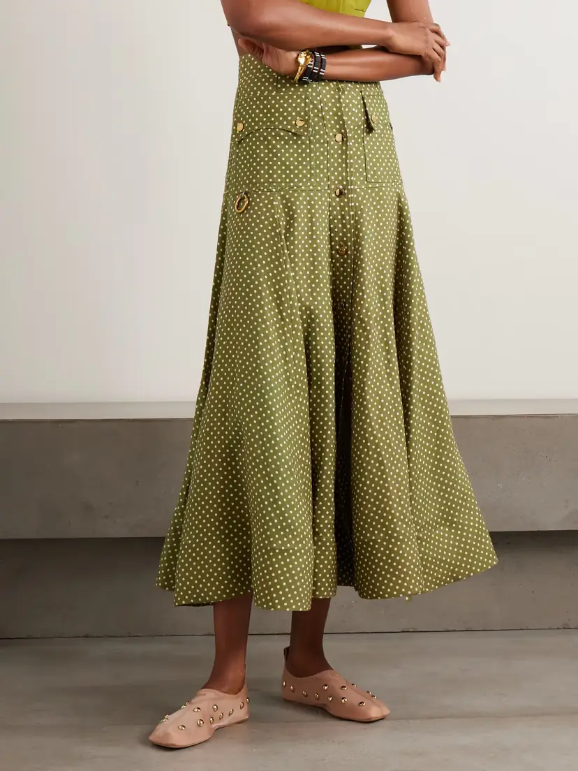 Zimmermann Luna Embellished Polka-dot Linen Midi Skirt | Thumbnail 3 Zimmermann Luna Embellished Polka-dot Linen Midi Skirt | Thumbnail 3