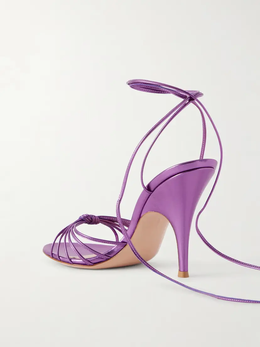 Gianvito Rossi 85 Metallic Leather Sandals | Thumbnail 3