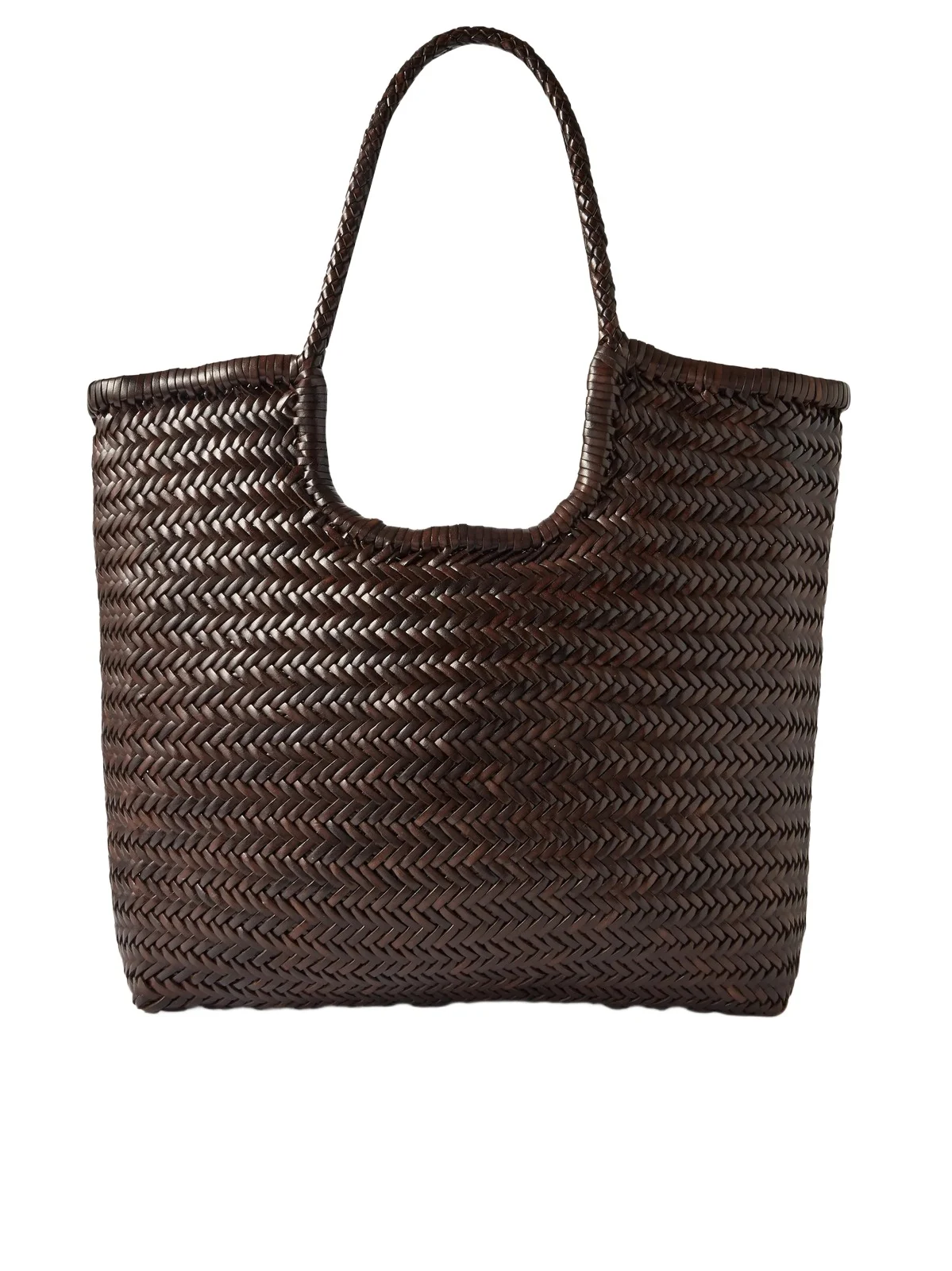 Ns Diagonal Triple Jump Woven Leather Tote