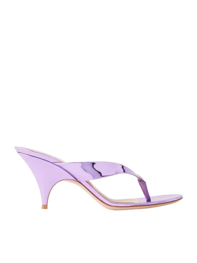 Gianvito Rossi Sofia Thong 70 Mirrored-leather Sandals | Image 1 Gianvito Rossi Sofia Thong 70 Mirrored-leather Sandals | Image 1