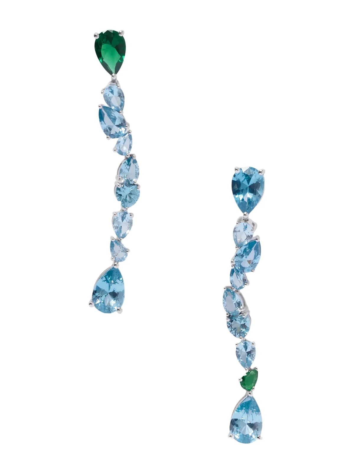 Recycled Silver, Cubic Zirconia And Synthetic Spinel Earrings Recycled Silver, Cubic Zirconia And Synthetic Spinel Earrings