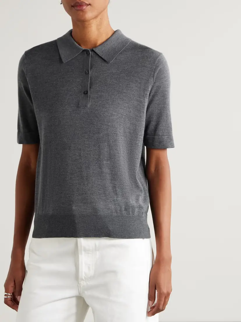 Loulou de Saison Migo Cashmere Polo Shirt | Thumbnail 3