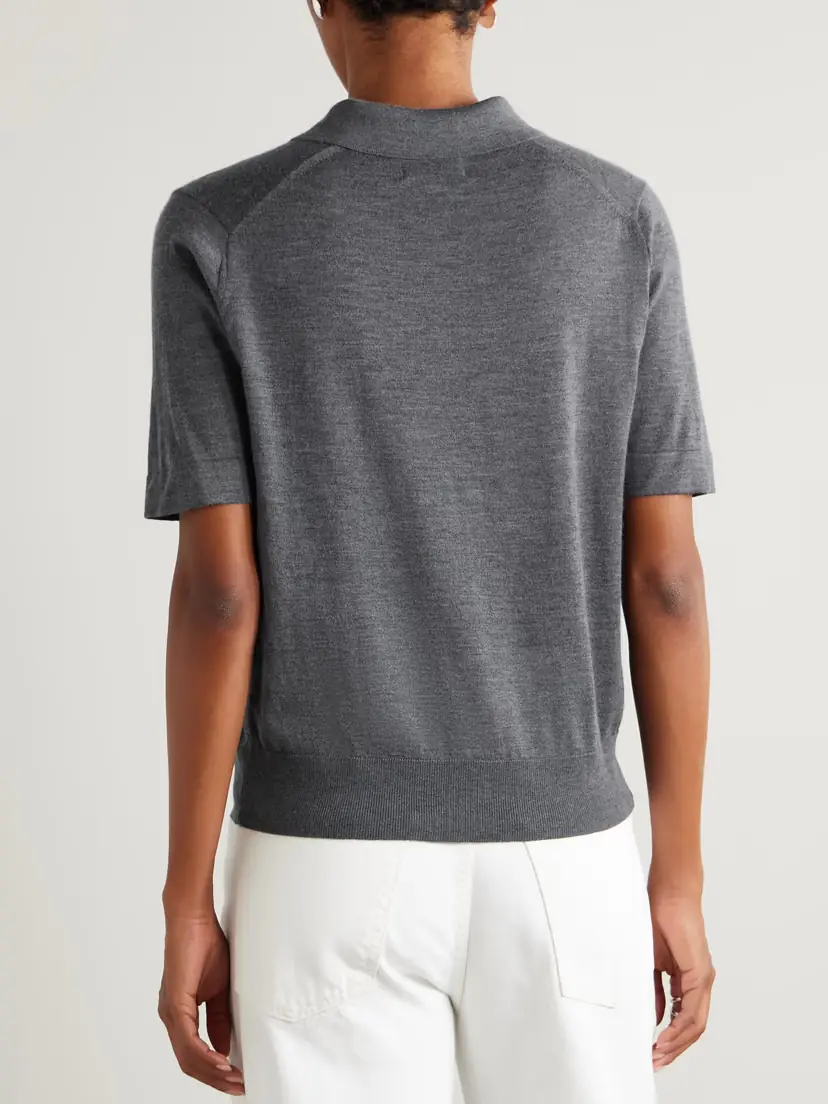 Loulou de Saison Migo Cashmere Polo Shirt | Thumbnail 4