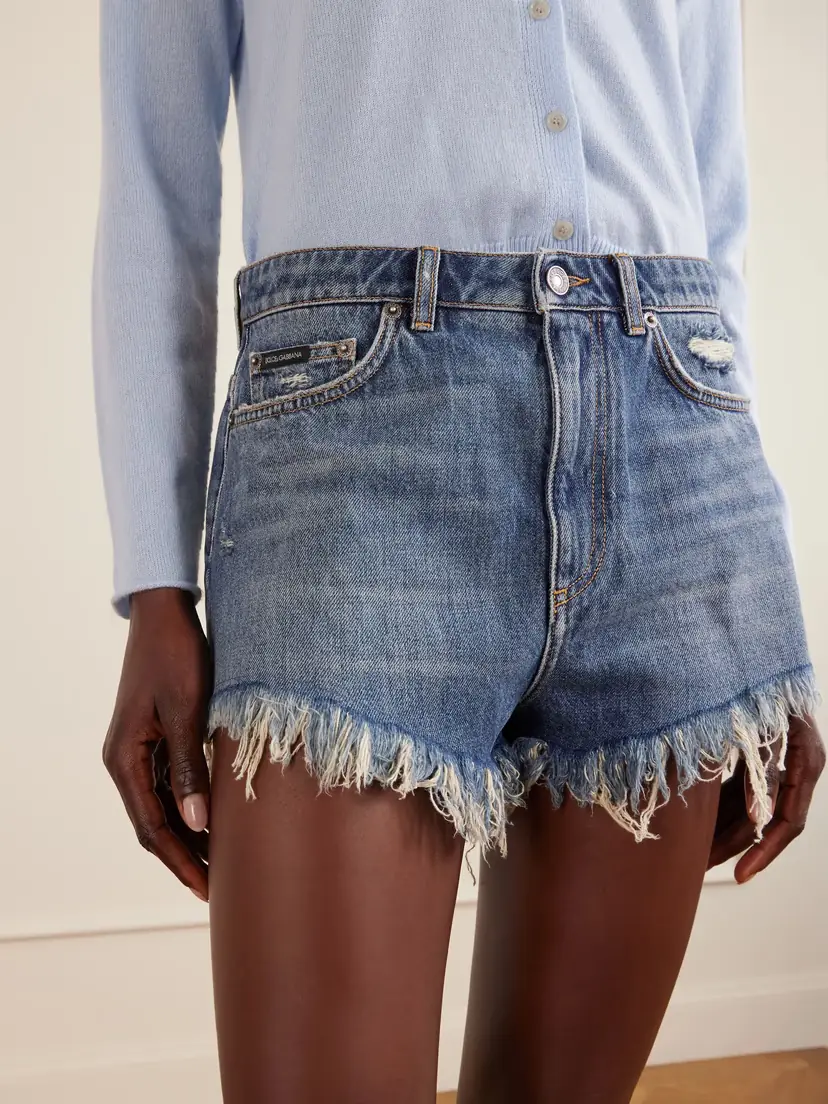 Dolce & Gabbana Frayed Denim Shorts | Thumbnail 5 Dolce & Gabbana Frayed Denim Shorts | Thumbnail 5