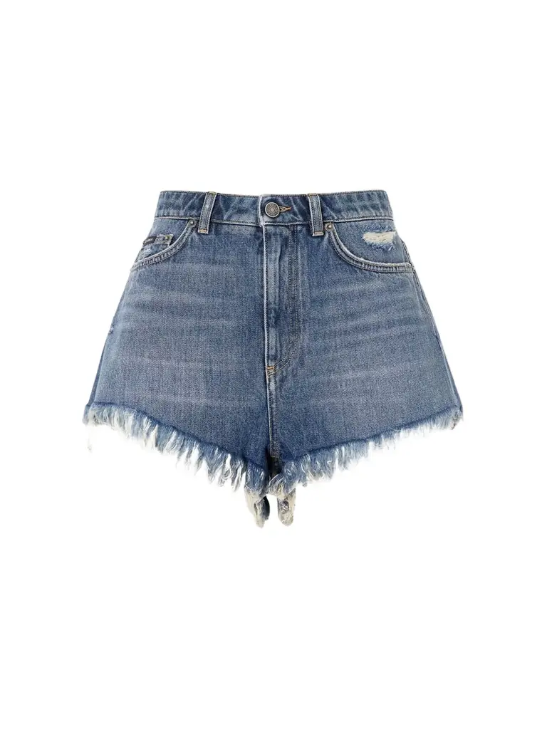 Dolce & Gabbana Frayed Denim Shorts | Image 1 Dolce & Gabbana Frayed Denim Shorts | Image 1