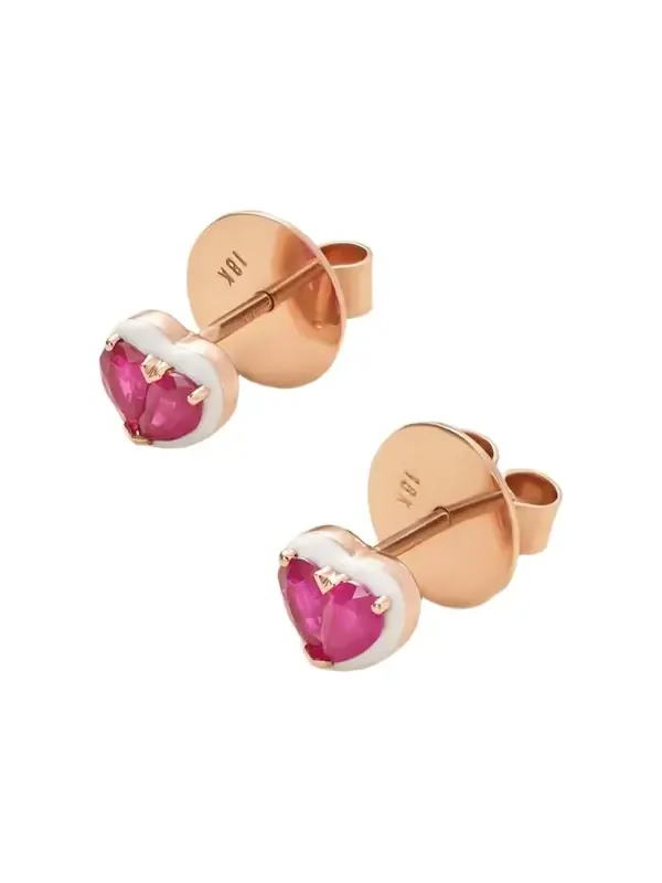 Heartbeats 18-karat Rose Gold, Ruby And Enamel Earrings Heartbeats 18-karat Rose Gold, Ruby And Enamel Earrings
