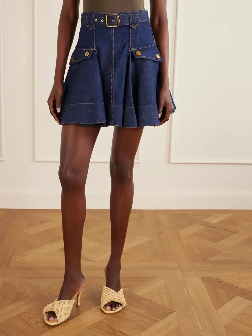 Zimmermann Belted Denim Mini Skirt | Thumbnail 3 Zimmermann Belted Denim Mini Skirt | Thumbnail 3