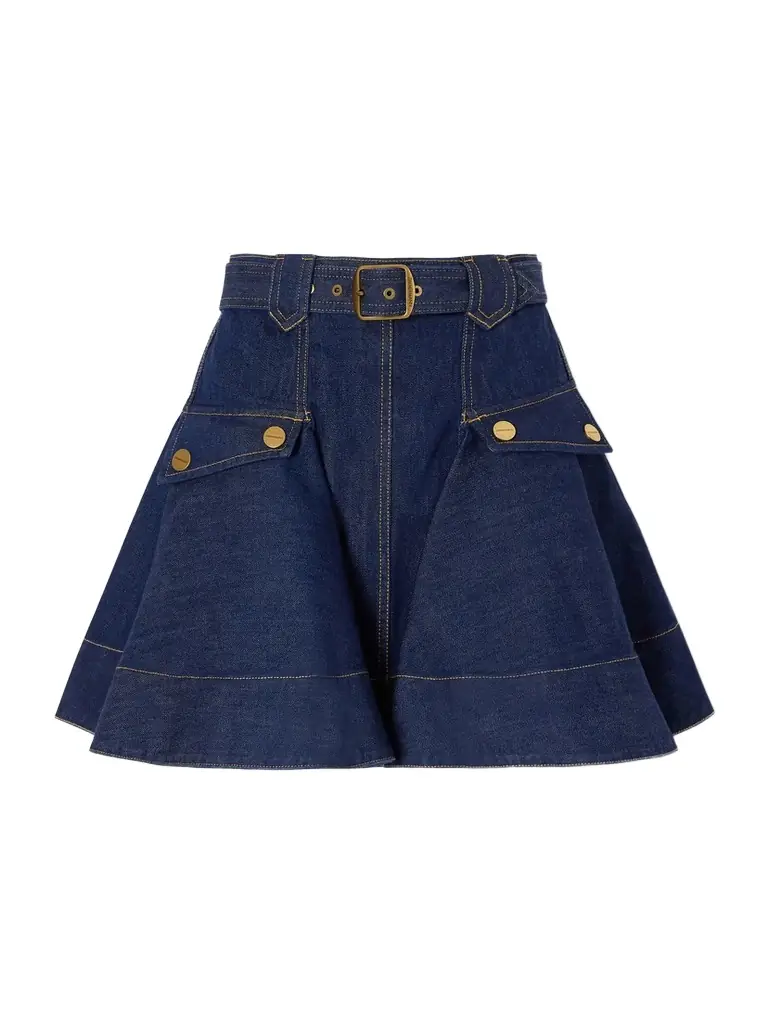Zimmermann Belted Denim Mini Skirt | Image 1 Zimmermann Belted Denim Mini Skirt | Image 1