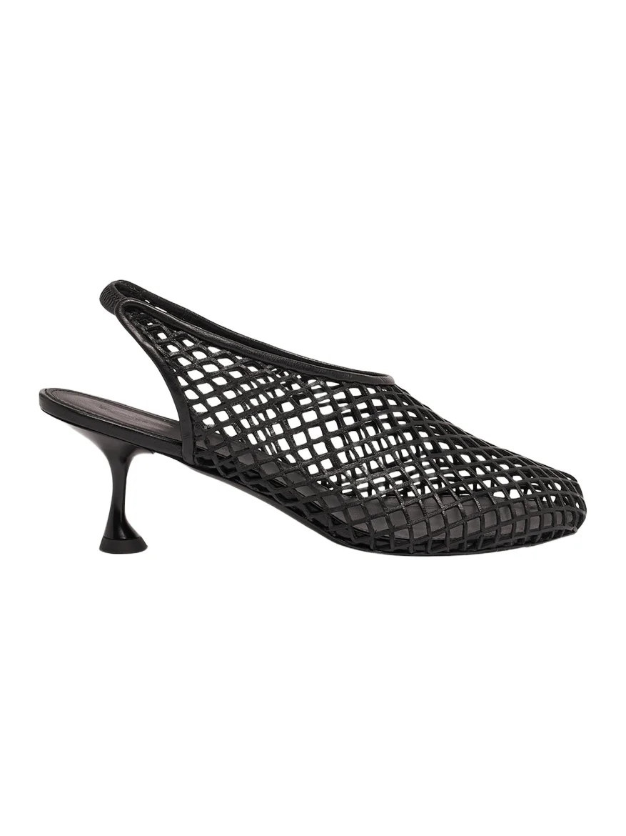 Tee Perforated Leather Slingback Pumps Tee Perforated Leather Slingback Pumps