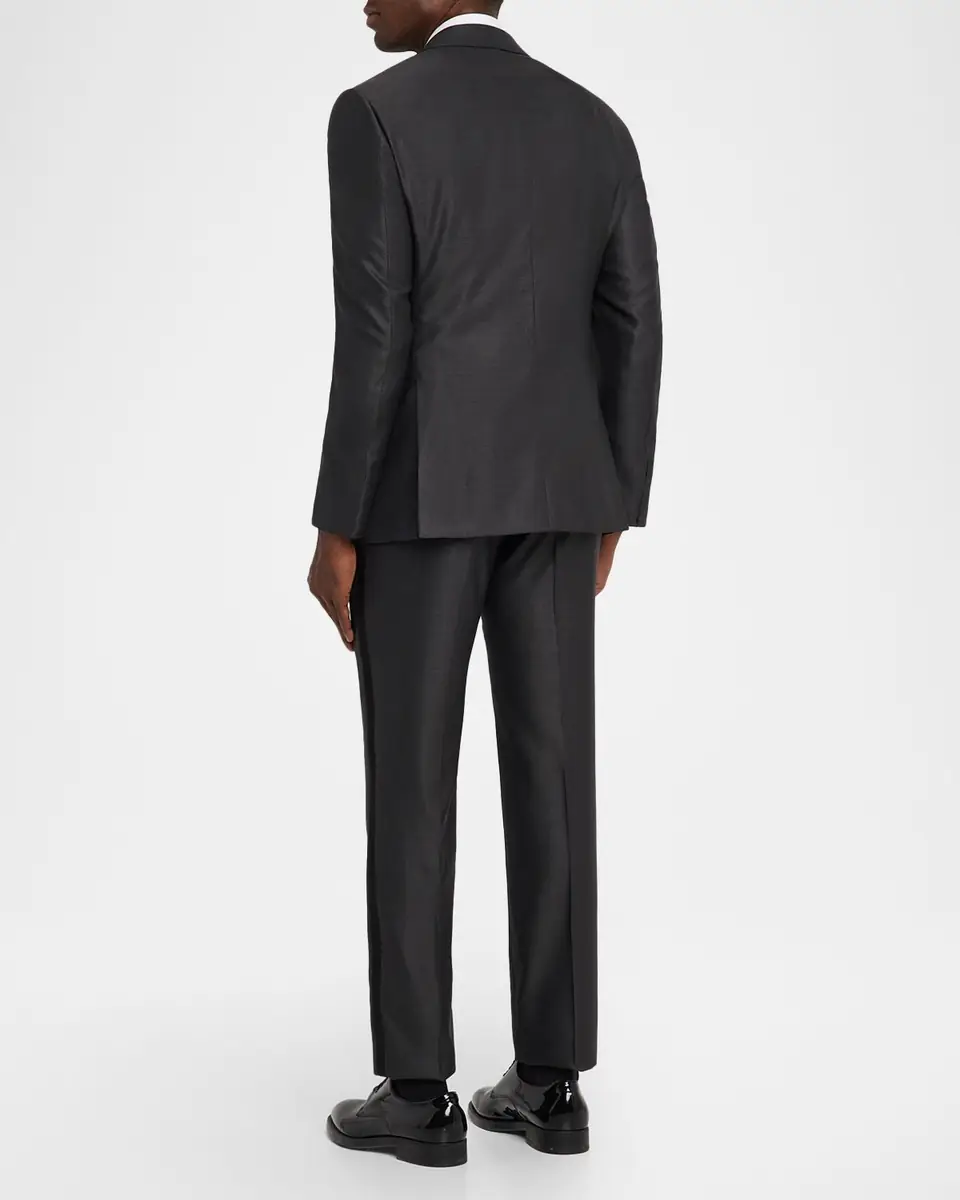 Giorgio Armani Men's Micro-Dot Silk Peak Lapel Tuxedo | Thumbnail 2 Giorgio Armani Men's Micro-Dot Silk Peak Lapel Tuxedo | Thumbnail 2