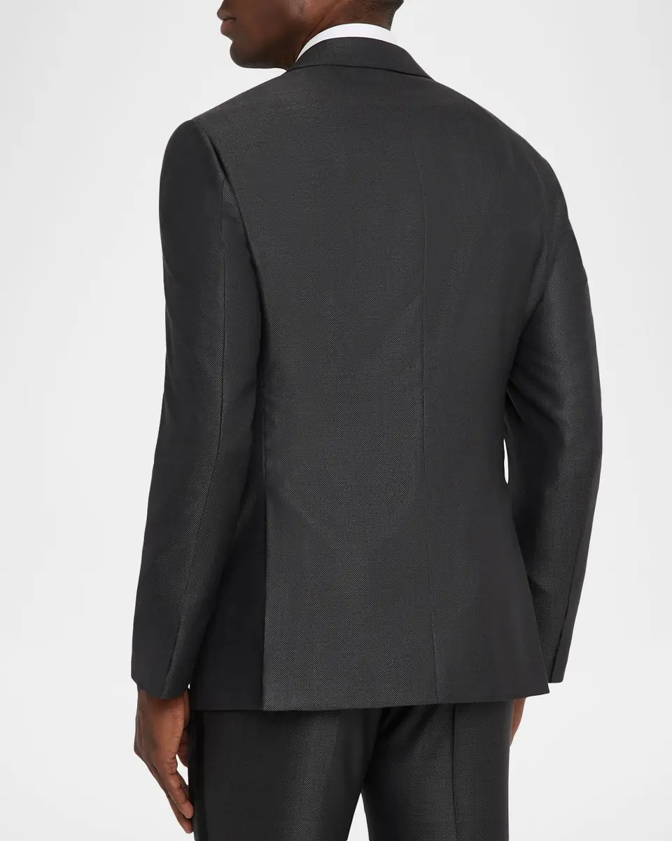 Giorgio Armani Men's Micro-Dot Silk Peak Lapel Tuxedo | Thumbnail 4 Giorgio Armani Men's Micro-Dot Silk Peak Lapel Tuxedo | Thumbnail 4