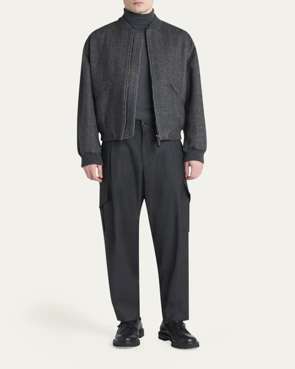 Giorgio Armani Men's Cashmere Turtleneck Long-Sleeve T-Shirt | Thumbnail 2