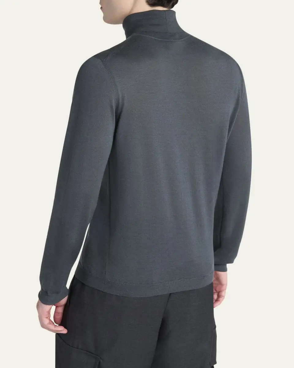Giorgio Armani Men's Cashmere Turtleneck Long-Sleeve T-Shirt | Thumbnail 3