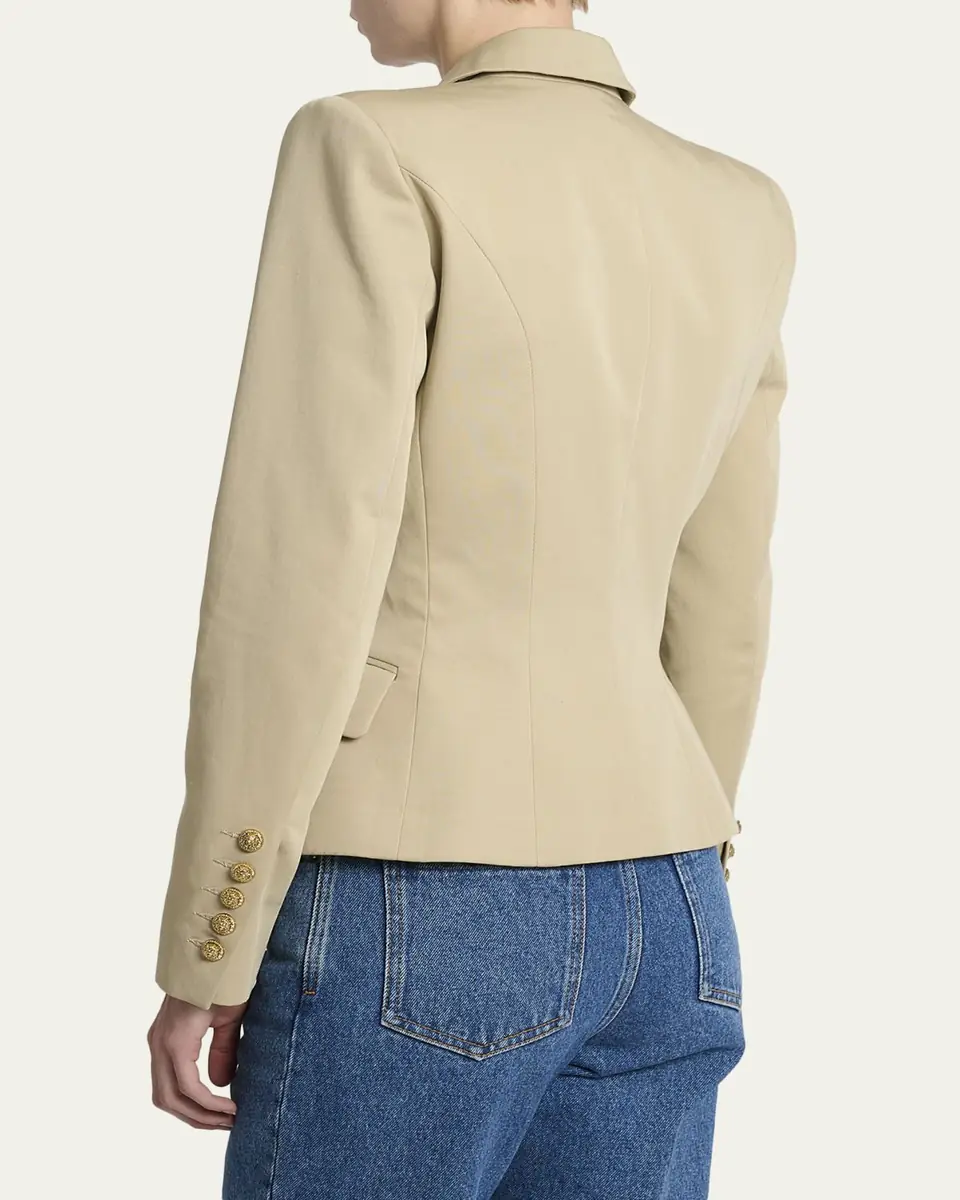 Balmain 6-Button Double-Breasted Gabardine Jacket | Thumbnail 3 Balmain 6-Button Double-Breasted Gabardine Jacket | Thumbnail 3