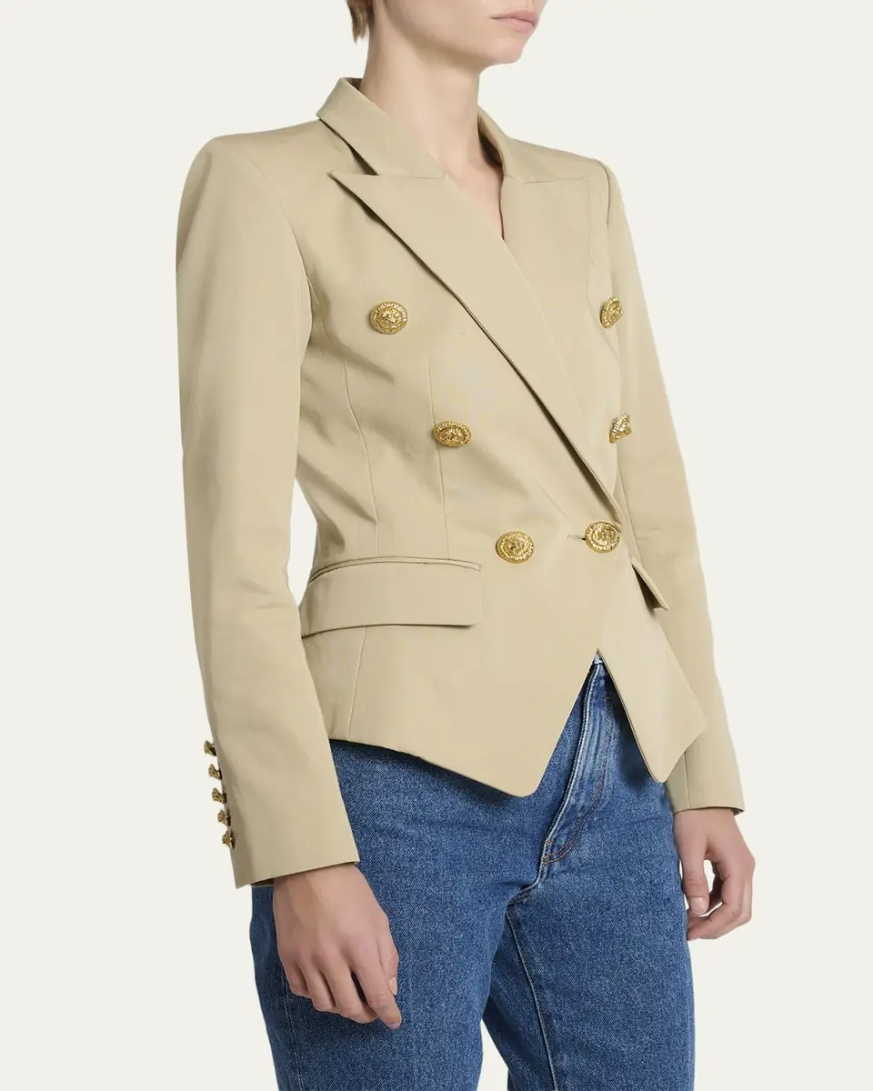 Balmain 6-Button Double-Breasted Gabardine Jacket | Thumbnail 4 Balmain 6-Button Double-Breasted Gabardine Jacket | Thumbnail 4