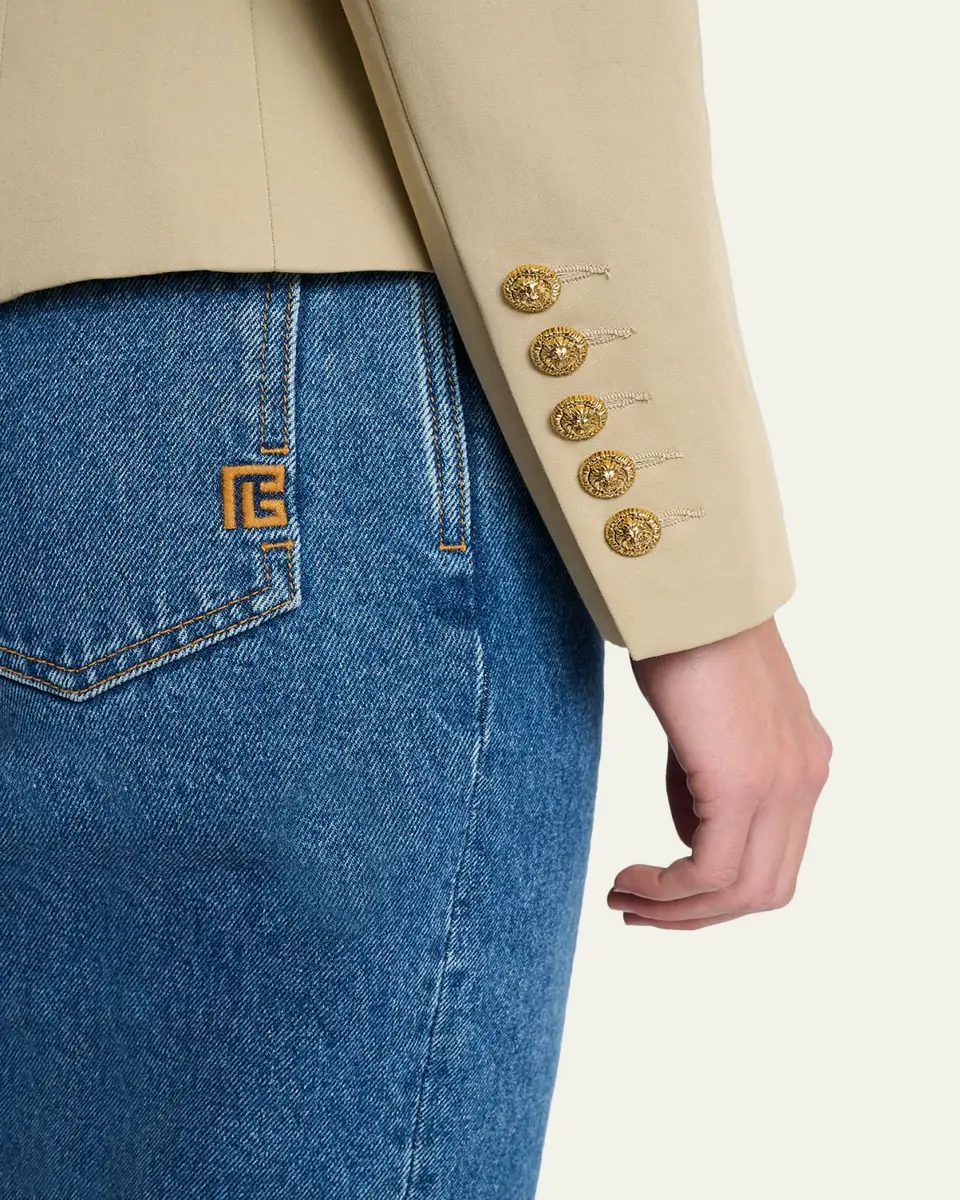 Balmain 6-Button Double-Breasted Gabardine Jacket | Thumbnail 5 Balmain 6-Button Double-Breasted Gabardine Jacket | Thumbnail 5