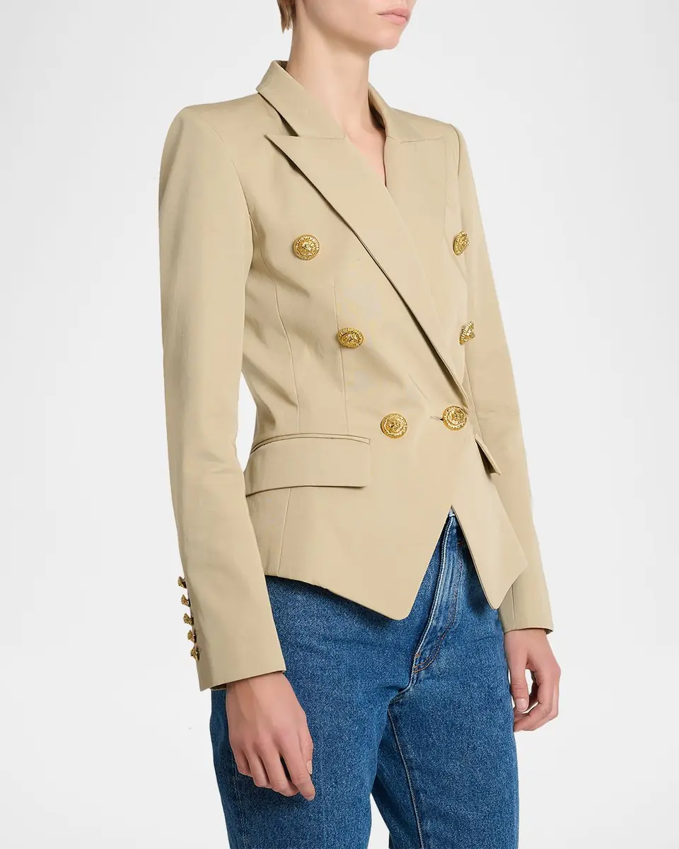 Balmain 6-Button Double-Breasted Gabardine Jacket | Thumbnail 8 Balmain 6-Button Double-Breasted Gabardine Jacket | Thumbnail 8