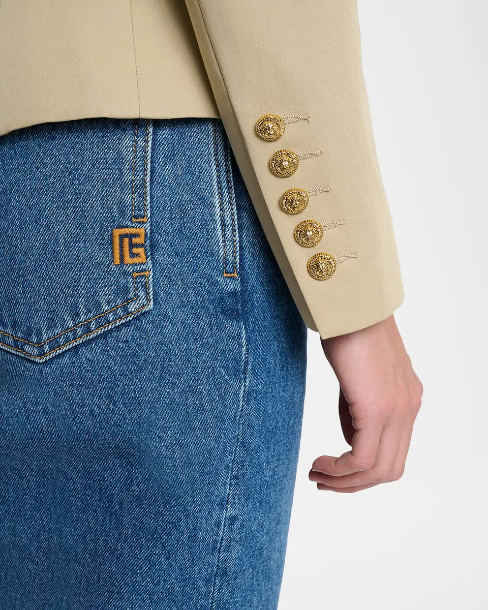Balmain 6-Button Double-Breasted Gabardine Jacket | Thumbnail 9 Balmain 6-Button Double-Breasted Gabardine Jacket | Thumbnail 9
