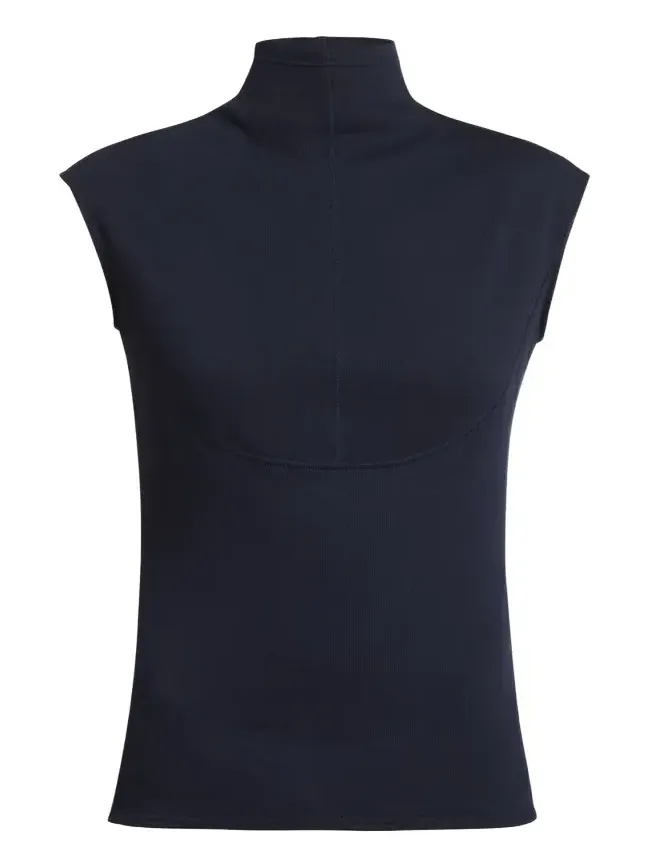 Zane Sleeveless Brushed Rib Turtleneck