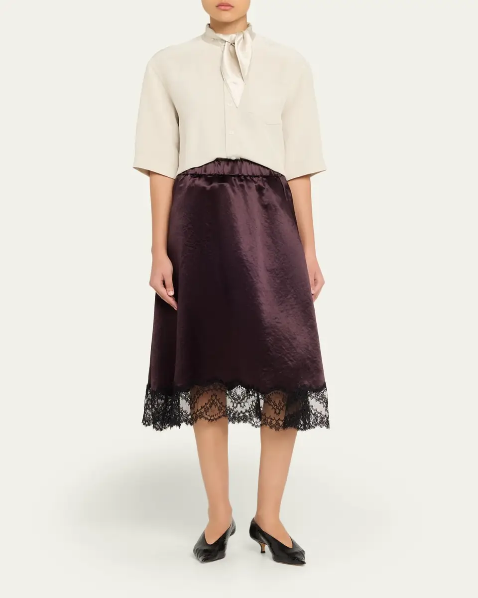 Maria McManus Short-Sleeve Tie-Neck Button-Down Shirt | Thumbnail 2