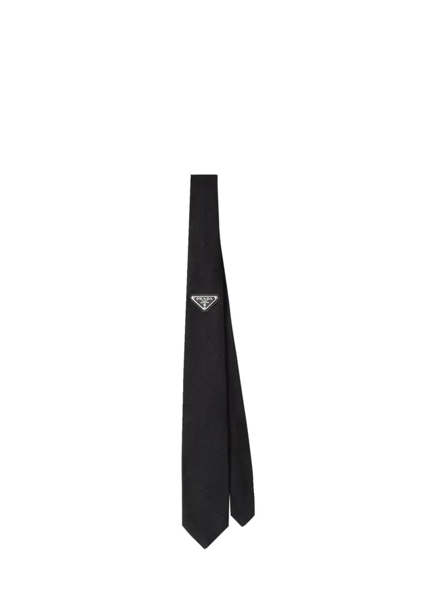 Prada Men's Needlepoint Silk Tie | Thumbnail 3