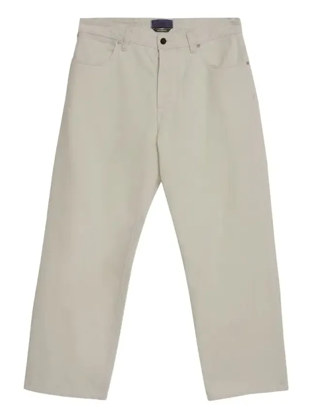 Men's Ivory Denim Straight-Leg Jeans