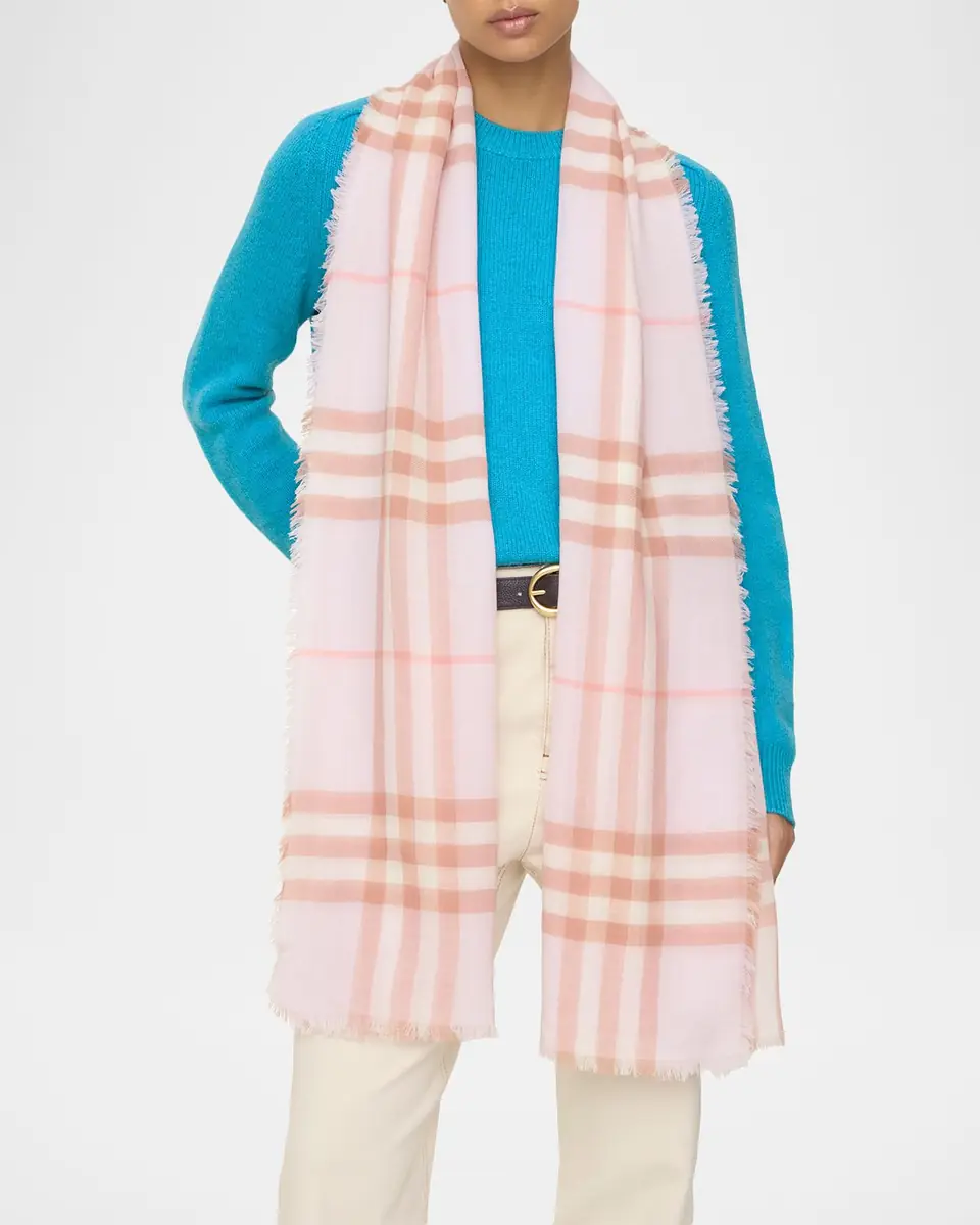 Burberry Wide Check Wool Scarf | Thumbnail 3