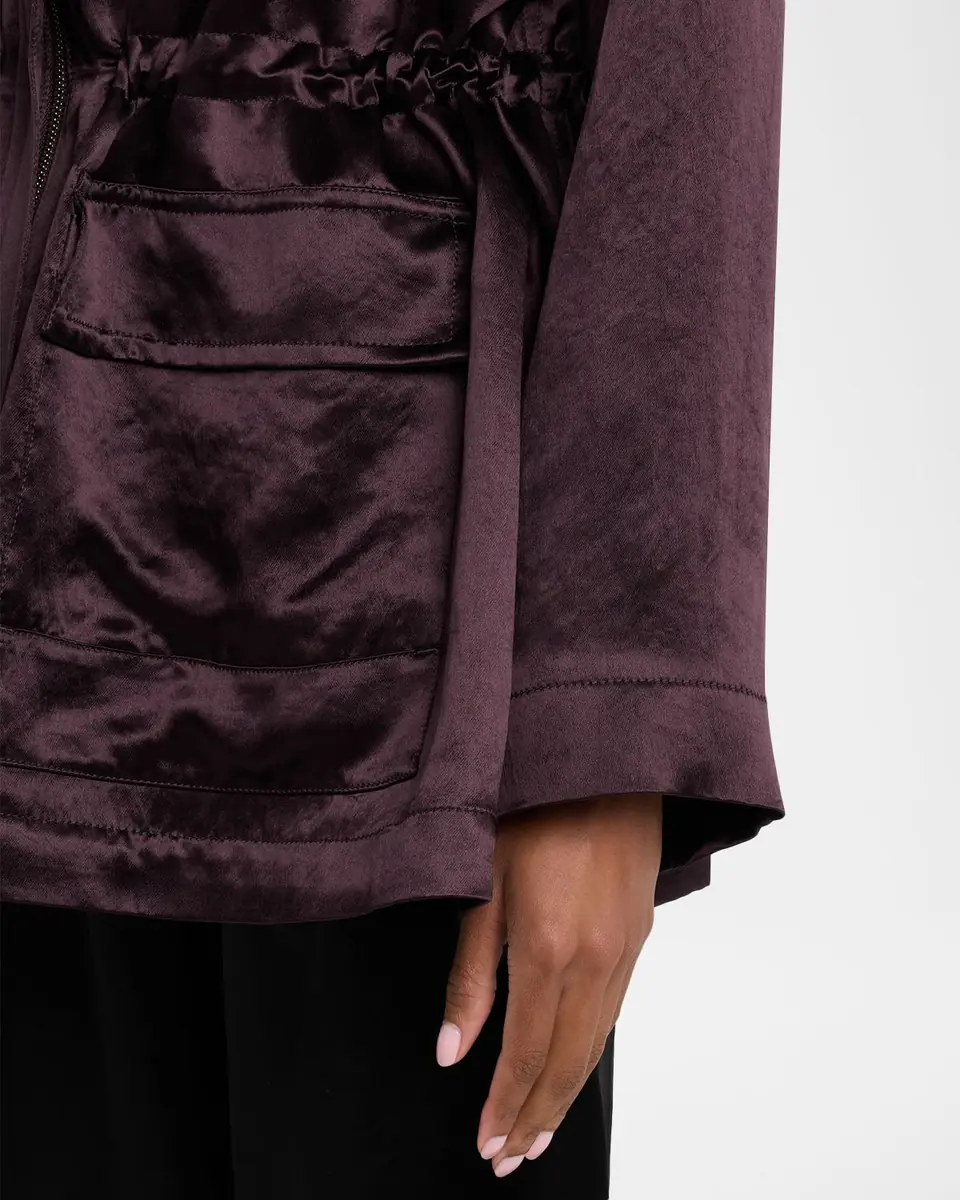 Maria McManus Drawstring Satin Parka Jacket | Thumbnail 9